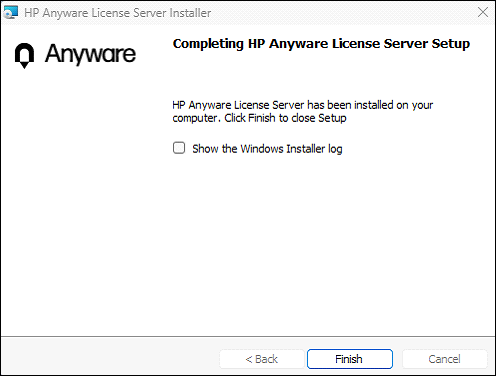 Finish Installing License Server