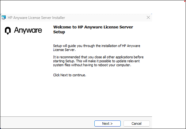 HP Anyware Windows License Server Installer