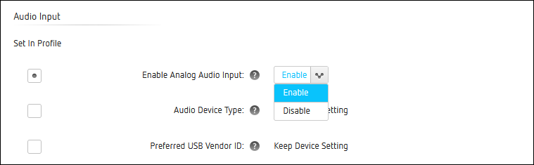 Enable Analog Audio Input