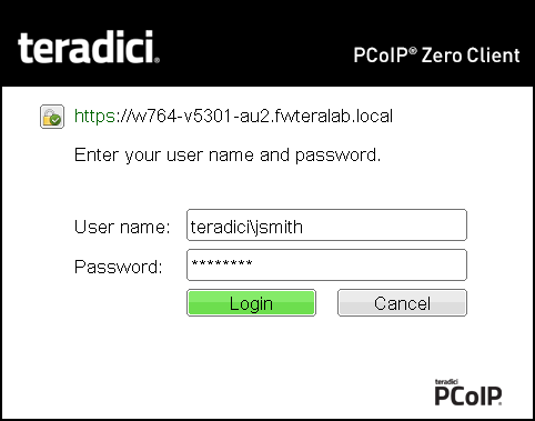 teradici pcoip zero client password reset