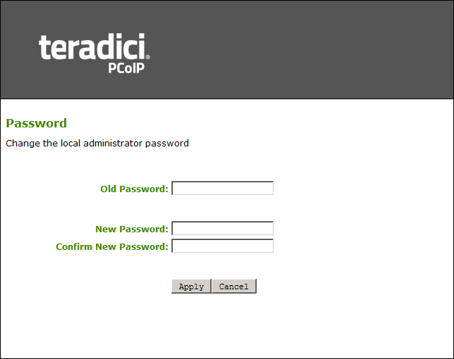 teradici pcoip management console 1.10 default password