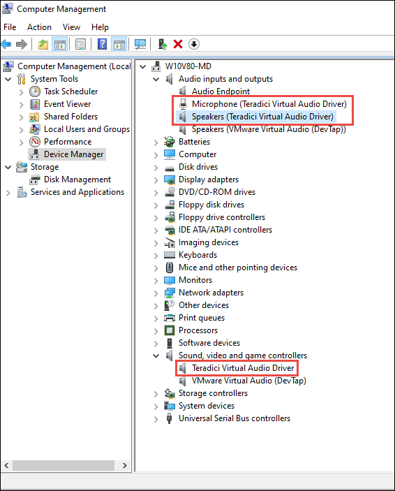 Device Manager Virtual Audio Driver